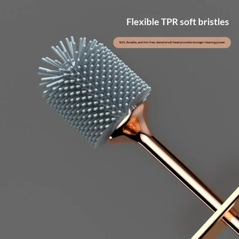 Wall Mounted Toilet Brush Set – No Drill, Long Handle, Quick Dry