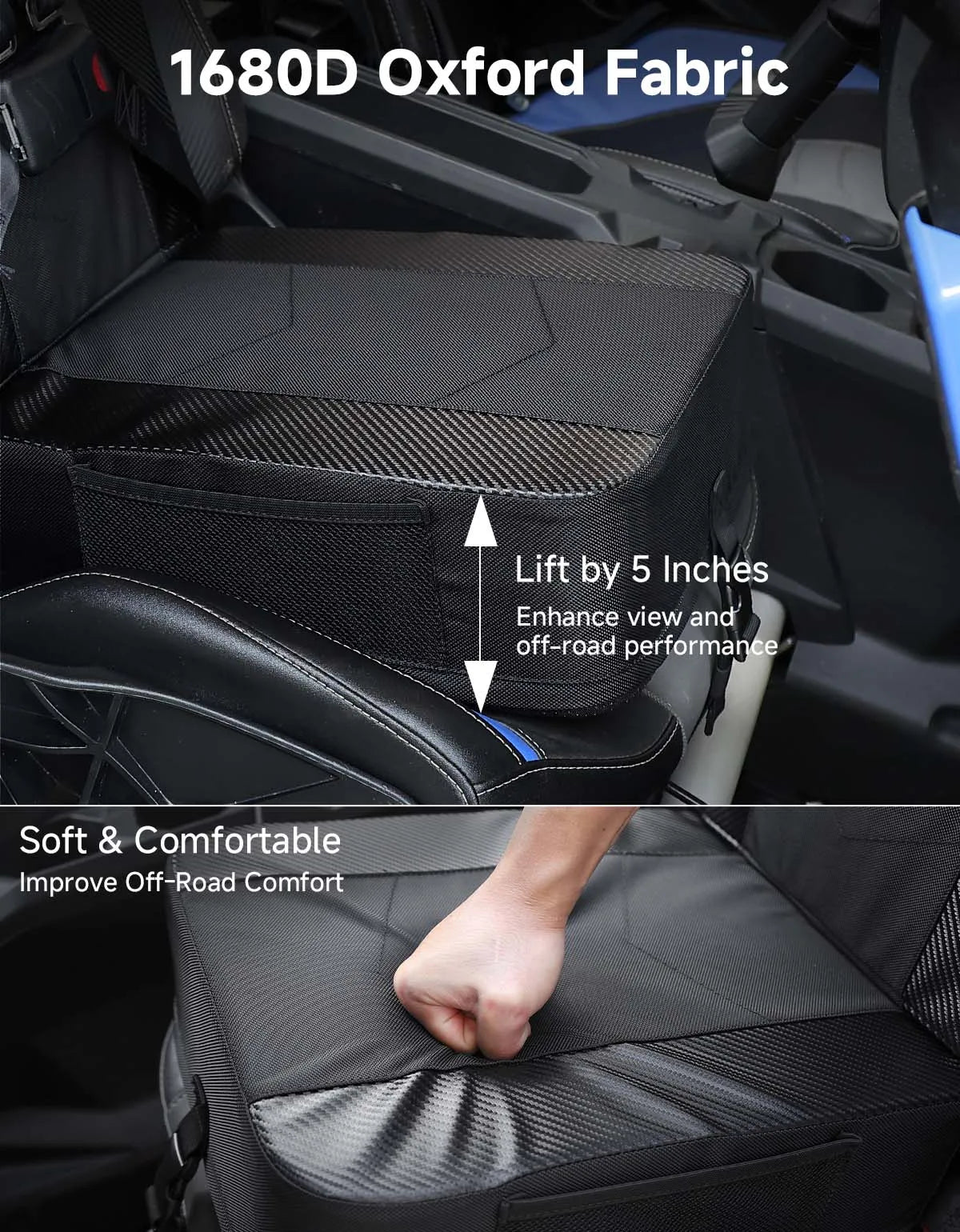 UTV 5" Raised Seat Cushion – Universal Fit, High-Density Foam