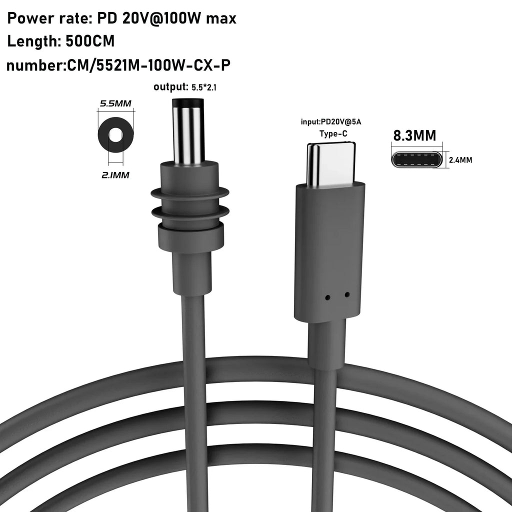Starlink Mini 2M USB-C DC Power Replacement Cable – Waterproof