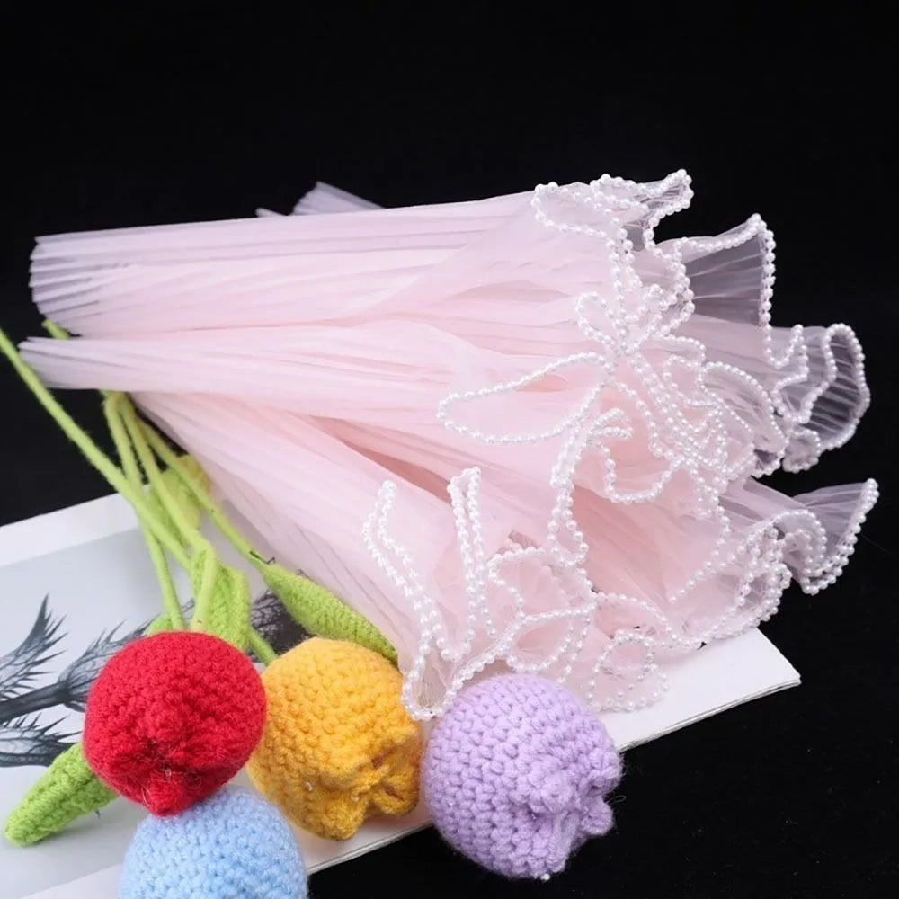 Pearl Wave Mesh Flower Bouquet Wrapping Yarn 28cm x 4 Yards