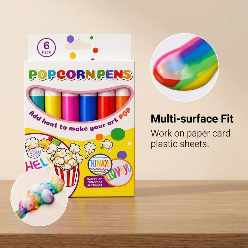 Heat Activated Art Pen 6-Pack | Raised 3D Effect Fine Tip Craft