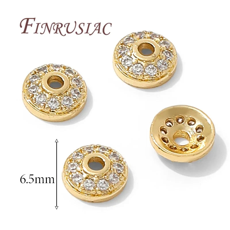 6.5mm 18K Gold Plated Brass Round Bead Caps | DIY Jewelry