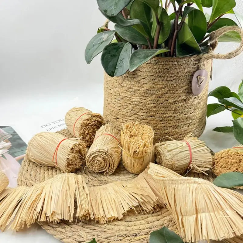 Raffia Straw Fringe Trim 1M – DIY Wedding & Home Decor Garland