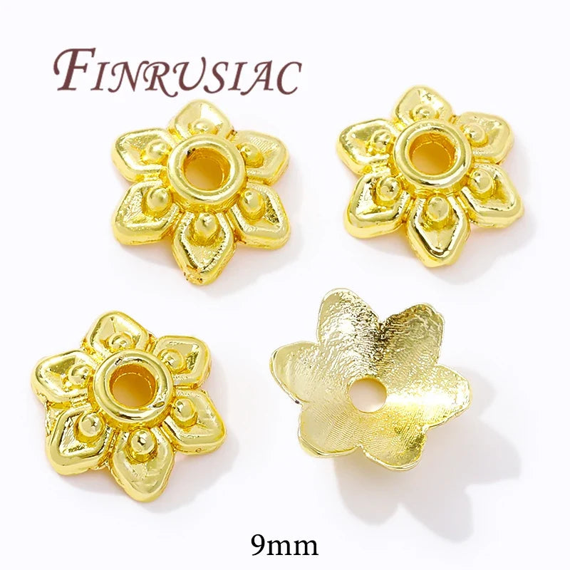 18K/14K Gold Plated Filigree Flower Bead Caps – Jewelry Making