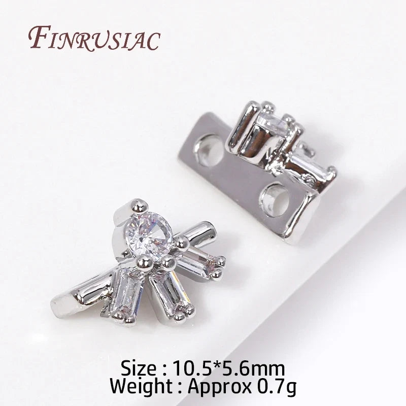 18K Gold Plated Zircon Flower Connector Spacer Beads – DIY Jewelry