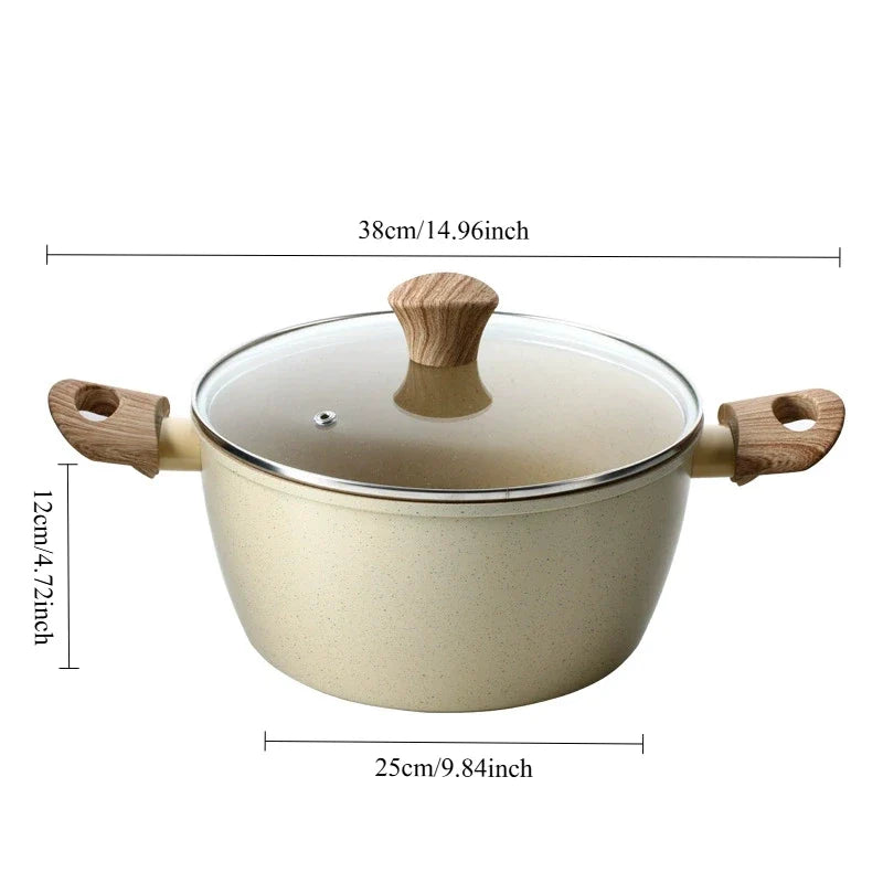 Nonstick Aluminum Stock Pot with Lid & Stay-Cool Handle