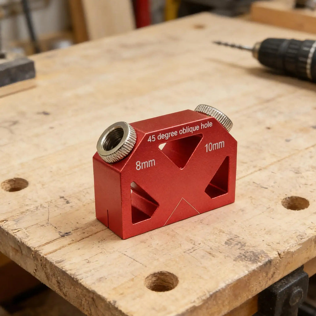 45-Degree Inclined Hole Locator Drilling Jig for Woodworking