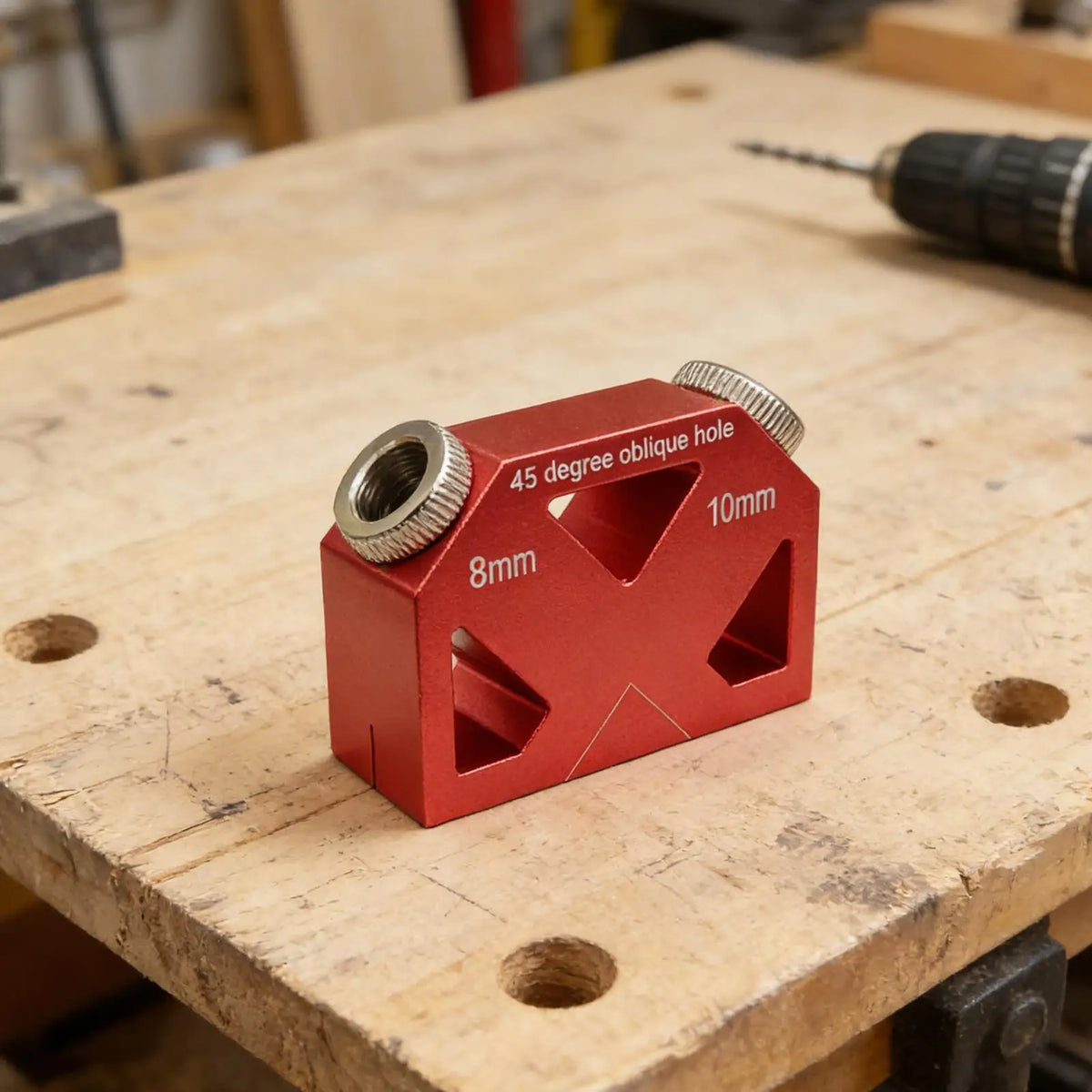 45-Degree Inclined Hole Locator Drilling Jig for Woodworking