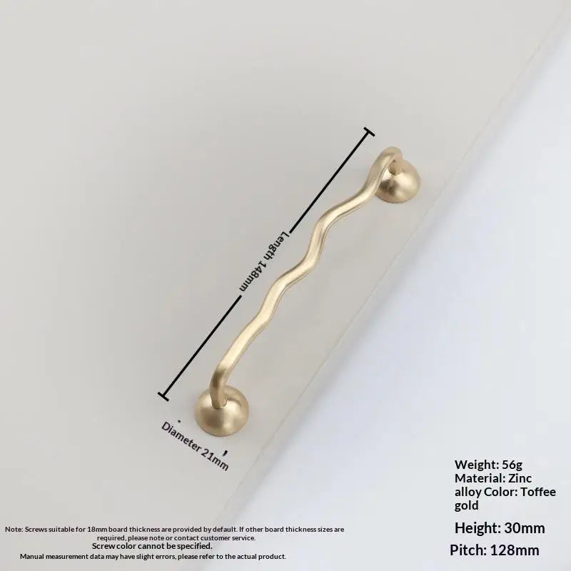 Zinc Alloy Wavy Cabinet Pull Handle – Modern Kitchen & Bath