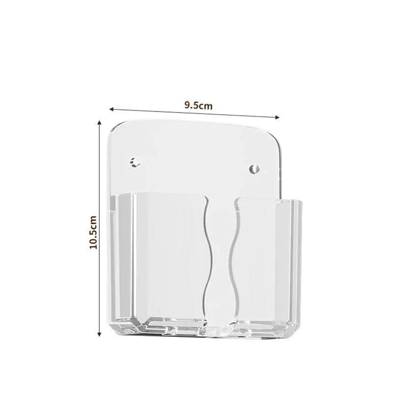 Wall Mount Phone Holder Storage Box Organizer with Charging Port