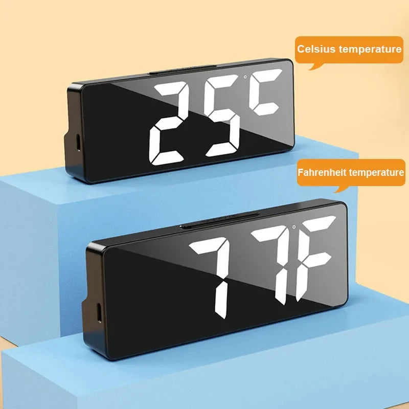 Voice Control LED Digital Alarm Clock – Dual Alarm & Night Mode