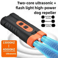USB Rechargeable Dual Head Ultrasonic Dog Trainer + LED Flashlight