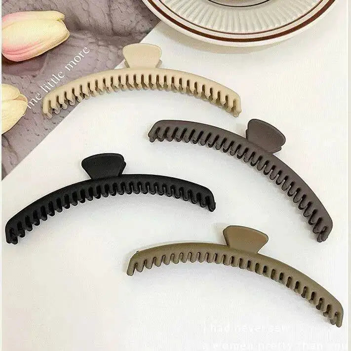 Matte Coffee Large Hair Claw Clip – Korean Shark Clamp