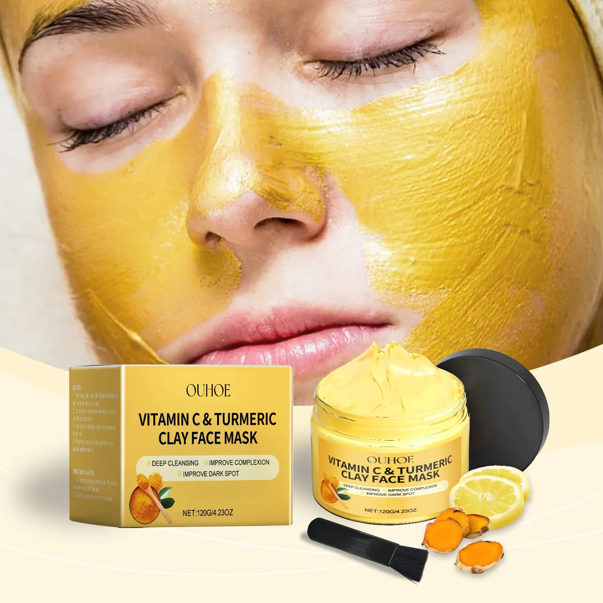 Turmeric Vitamin C Clay Face Mask – Brighten & Deep Cleanse