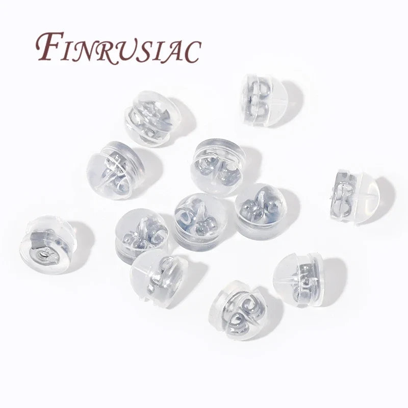 18K Gold Plated Silicone Earring Backs for Studs | 10/30/50 Pcs