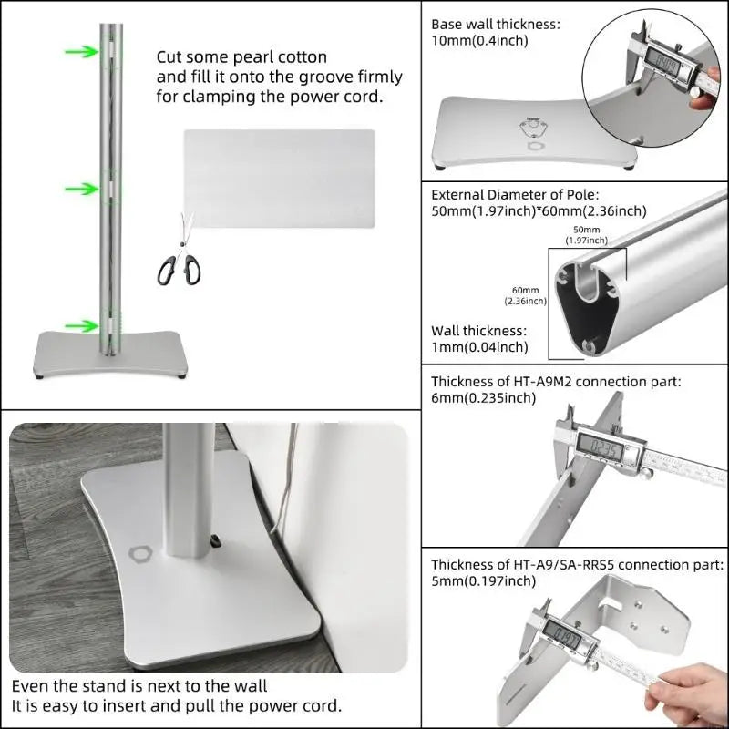 Speaker Floor Stand for HT-A9M2 / HT-A9 / SA-RRS5 Aluminum