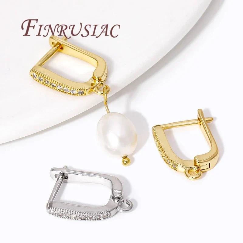 18K Gold Plated Zircon Earring Hook Clasps – DIY Findings
