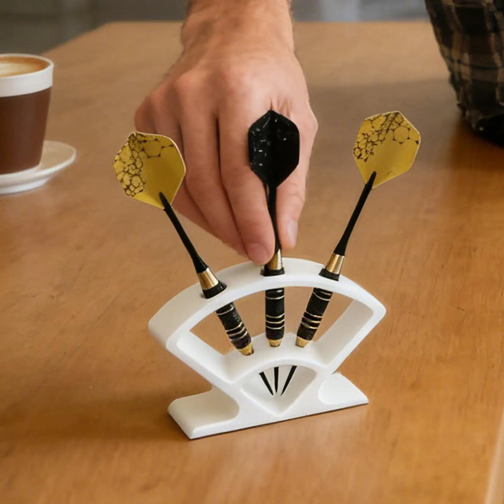 Vertical Dart Holder Stand | Desktop Rack Holds 3 Darts