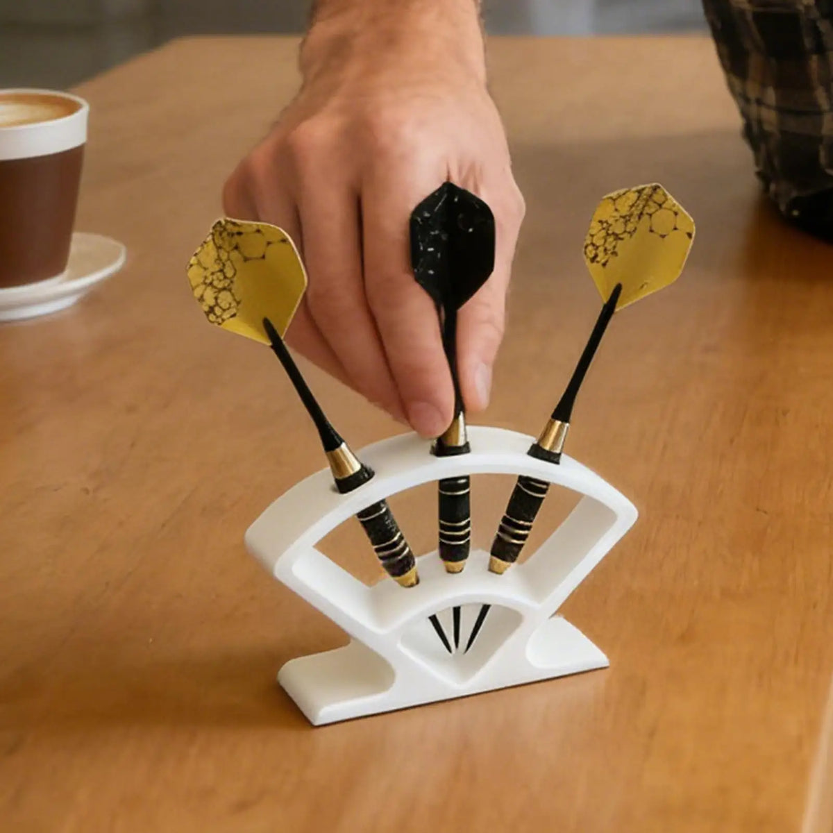 Vertical Dart Holder Stand | Desktop Rack Holds 3 Darts