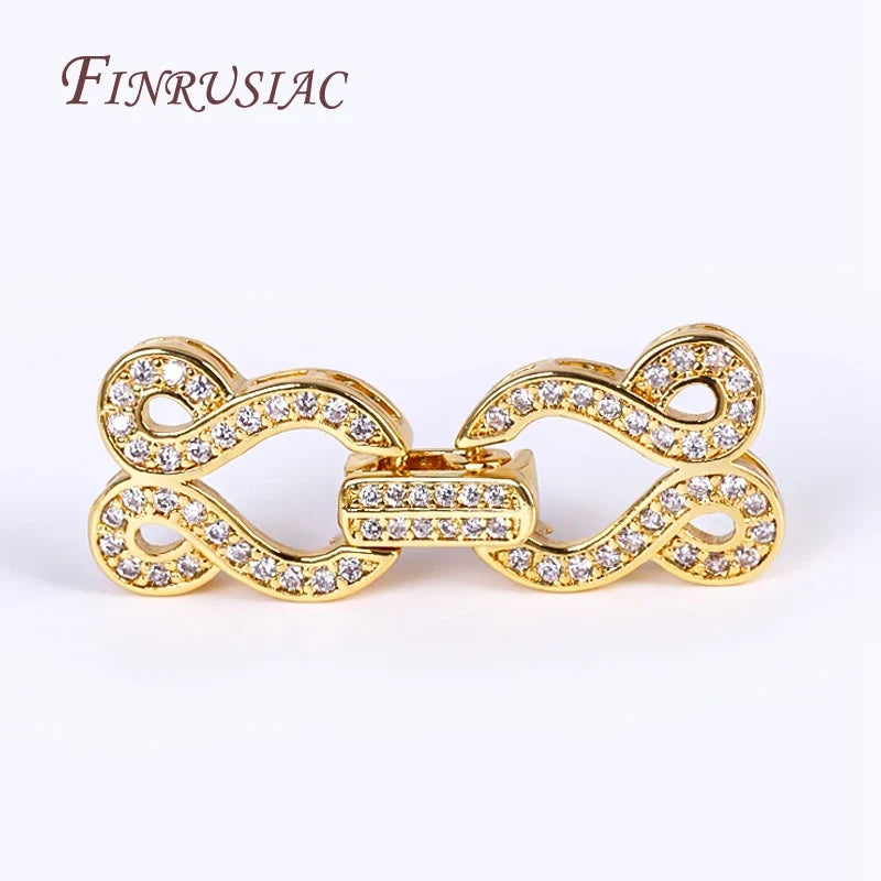 18K Gold Plated Zircon Pearl Clasp – DIY Jewelry Findings