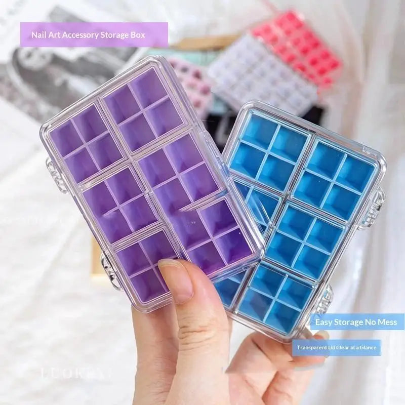 24-Grid Nail Art Organizer Box – Clear PP Storage Container
