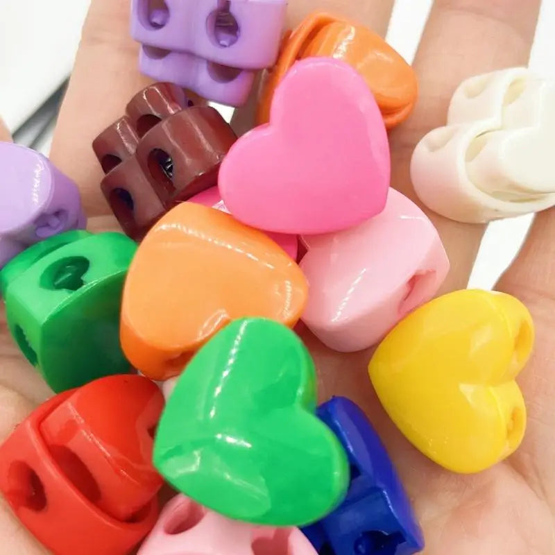 5pcs Heart-Shaped Cord Locks Spring Toggle Stoppers – 5 Pack