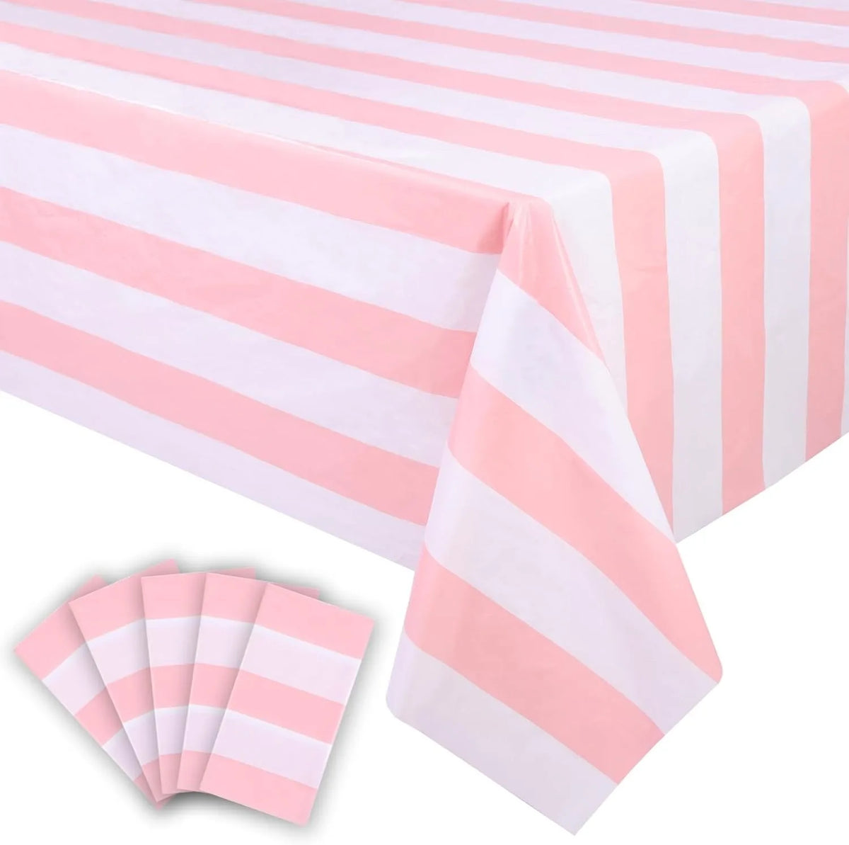 Red & White Striped Tablecloth – Waterproof Carnival Party Cover