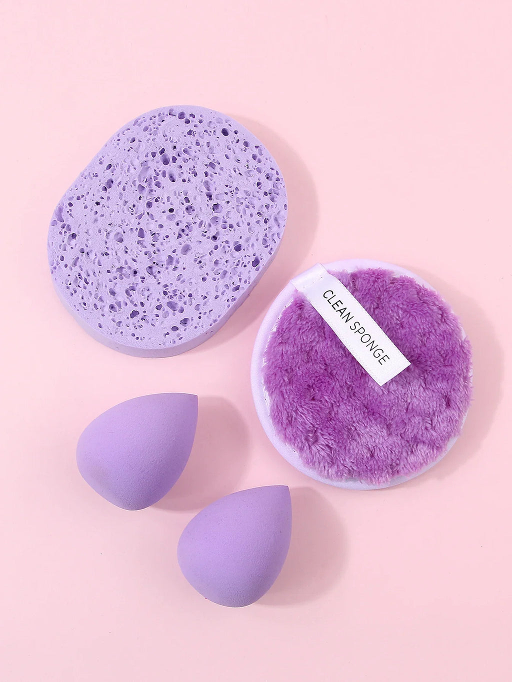 4-Piece Makeup Sponge Set – Beauty Eggs, Cleansing & Remover Pad