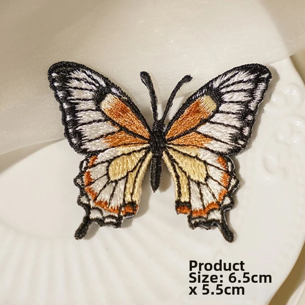 2Pcs 3D Butterfly Embroidery Iron-On Patches – Floral Applique