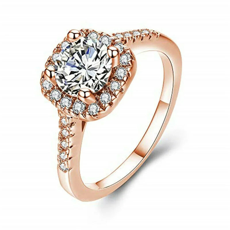 Vintage Irregular Crystal Fashion Ring – Zinc Alloy Sizes 6–11