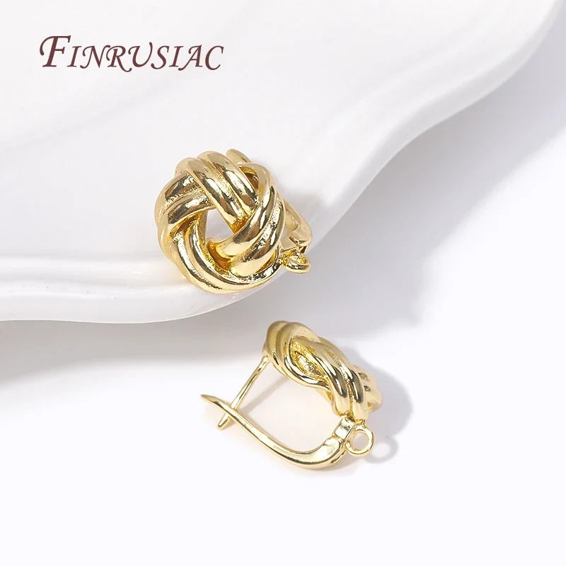18K Gold Plated Twist Round Earring Clasps – DIY Jewelry Findings