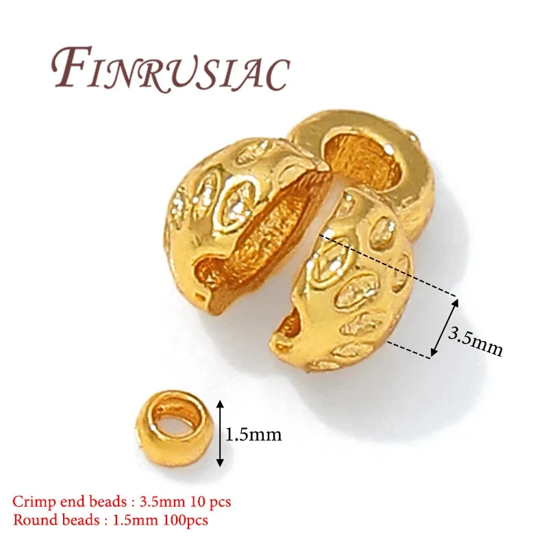 110Pcs 18K Gold Plated Crimp Beads & Covers – DIY Jewelry