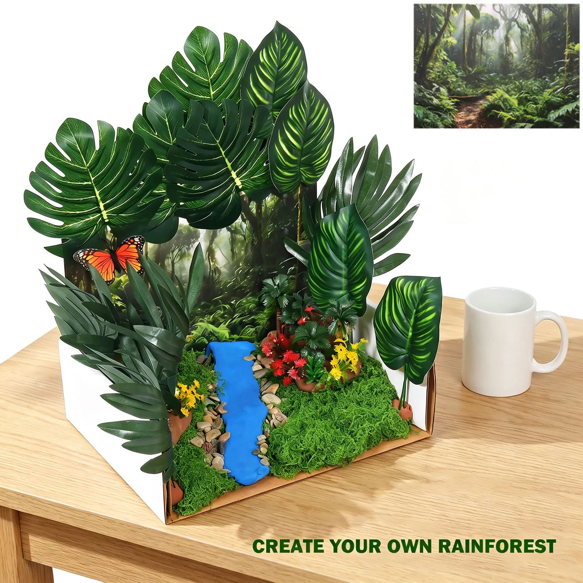 Jungle Rainforest Diorama Kit – DIY Craft Scenery Set
