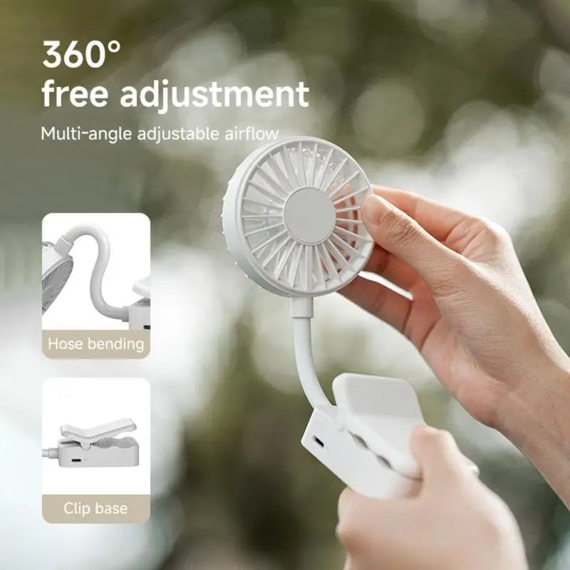 Portable USB Clip Fan | 3 Speeds & 1200mAh Battery
