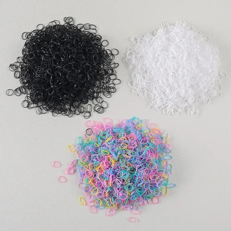 1500 Pcs Colorful Rubber Hair Ties for Girls & Kids Ponytail