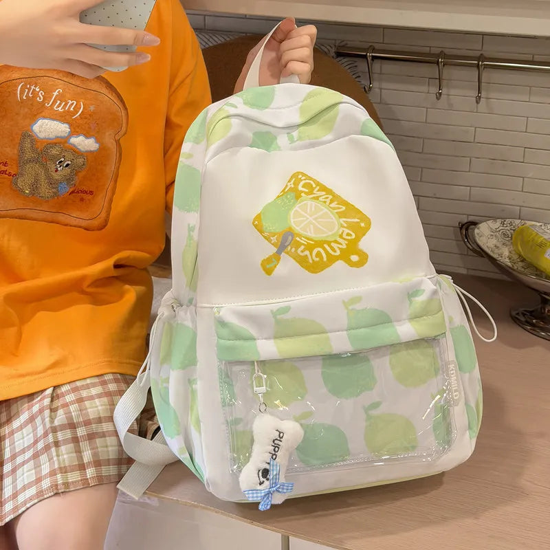 Nixie Korean Cute Printed Backpack – Lightweight Girls School Bag