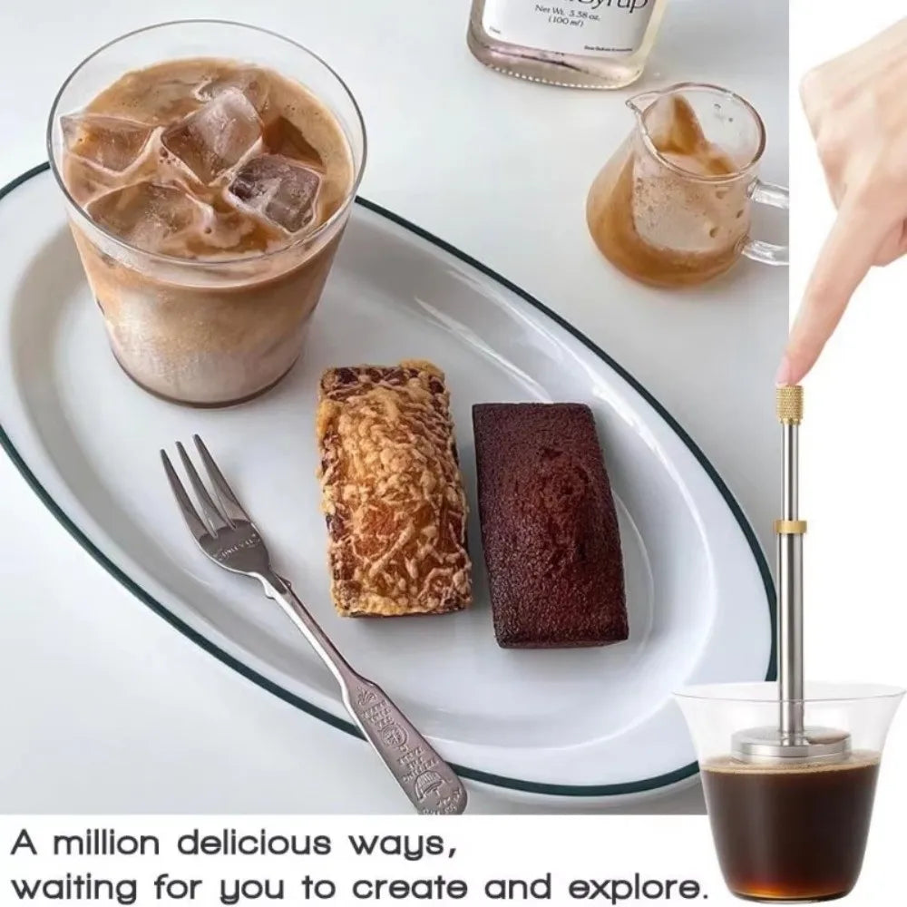 Press Tea & Coffee Infuser – Fine Mesh, Extended Handle
