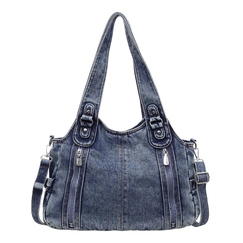 Nixie Women's Denim Tote Bag – Large Capacity Shoulder Bag