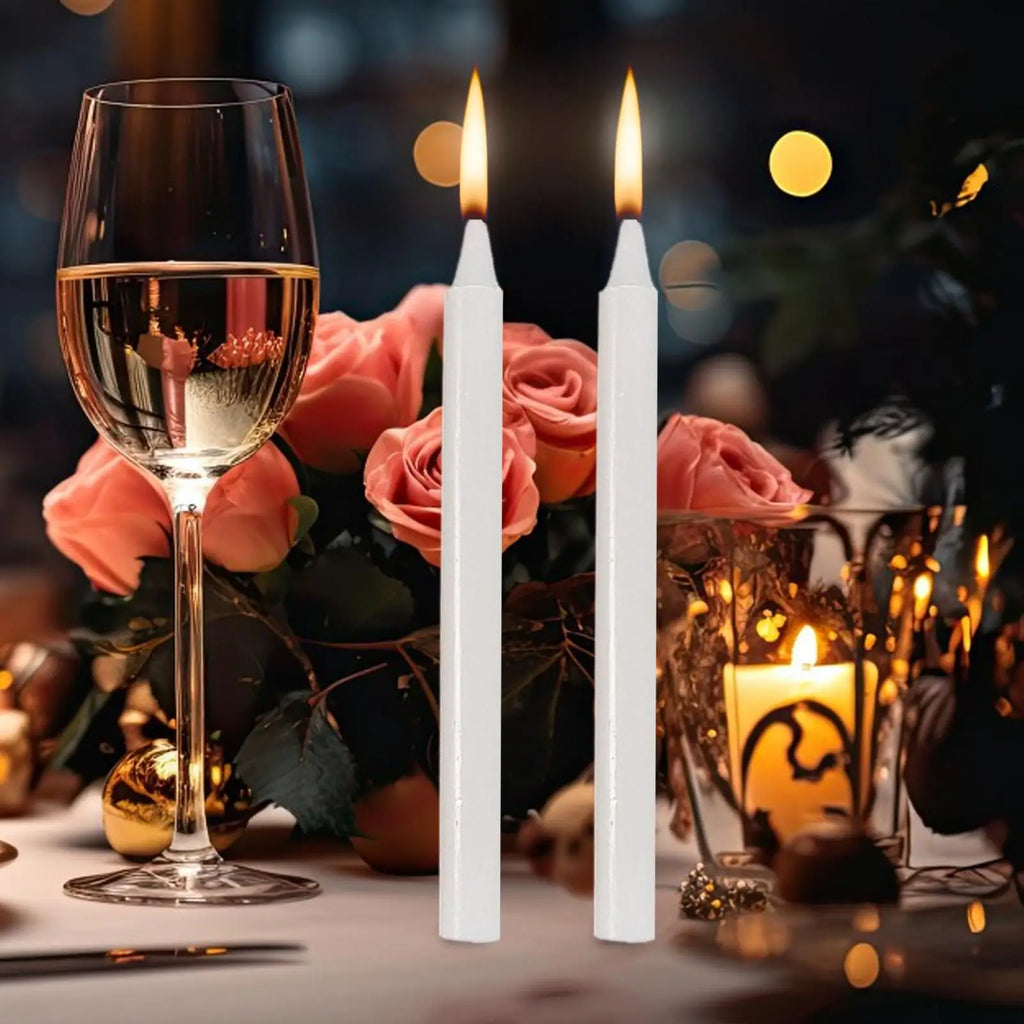 Taper Candles 10-Pack – Long Burning Wedding & Home Décor