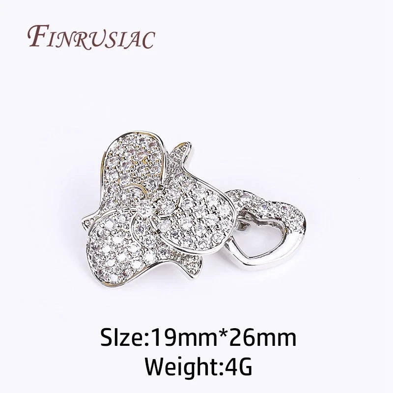18K Gold Plated Zircon Magnetic Pearl Clasp | DIY Jewelry Findings