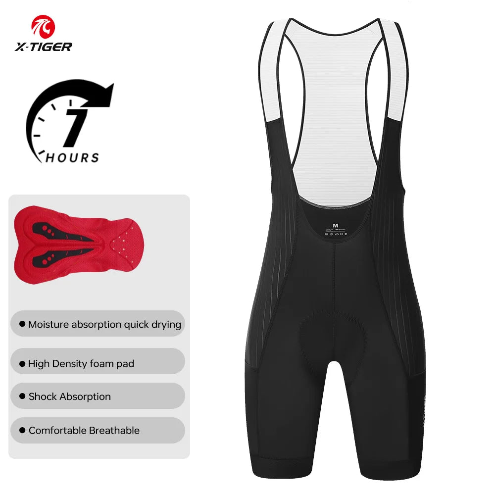 X-TIGER Men's Pro Cycling Bib Shorts | Padded Road Bike Shorts