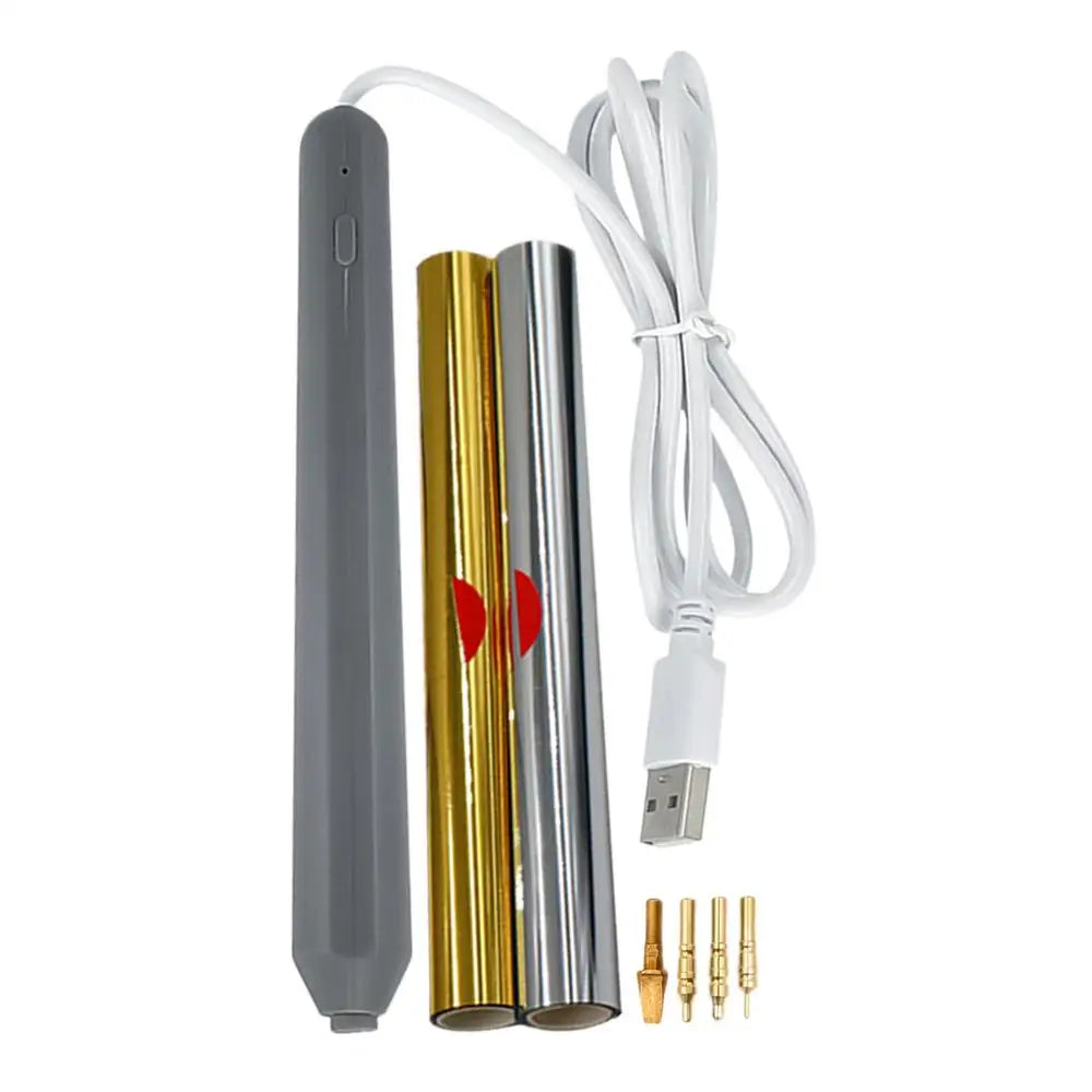 USB Hot Foil Pen Set – Gold & Silver Scrapbooking Stamping Kit