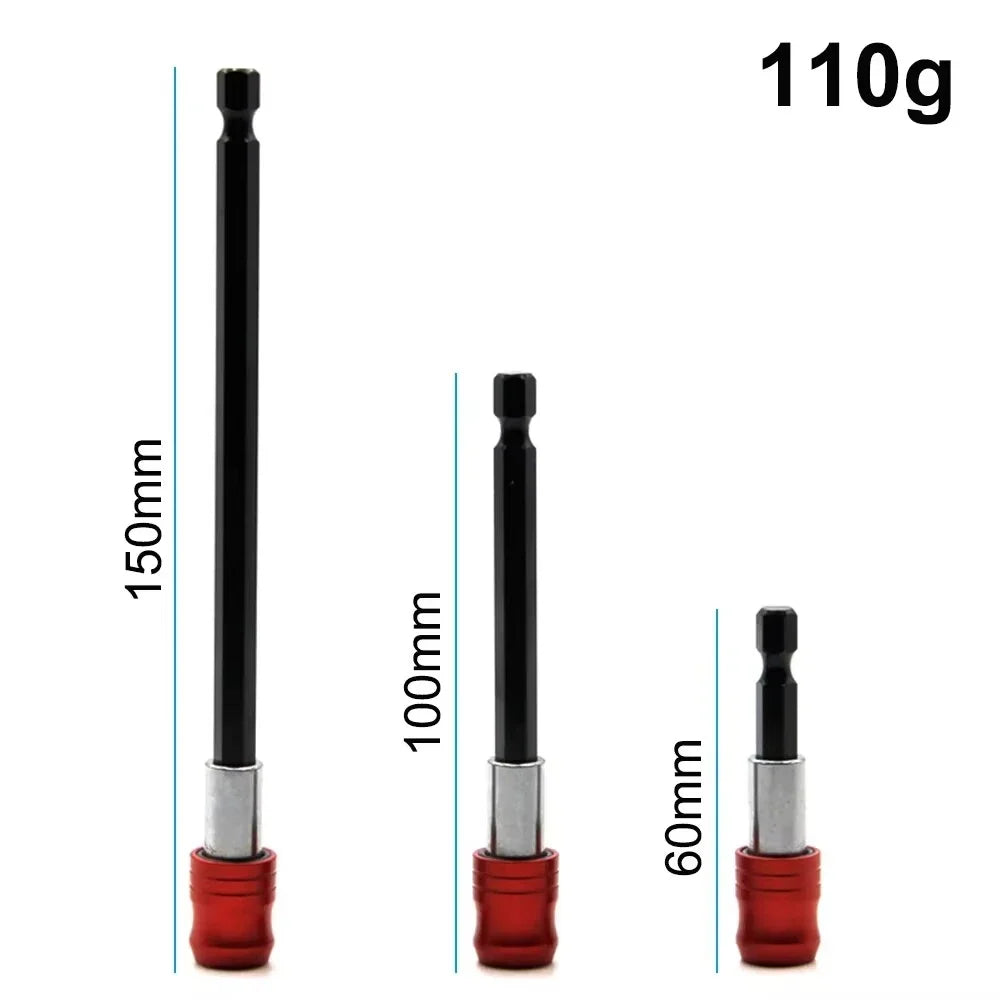 4-Pc Hex Shank Quick-Release Self-Locking Drill Extension Bar