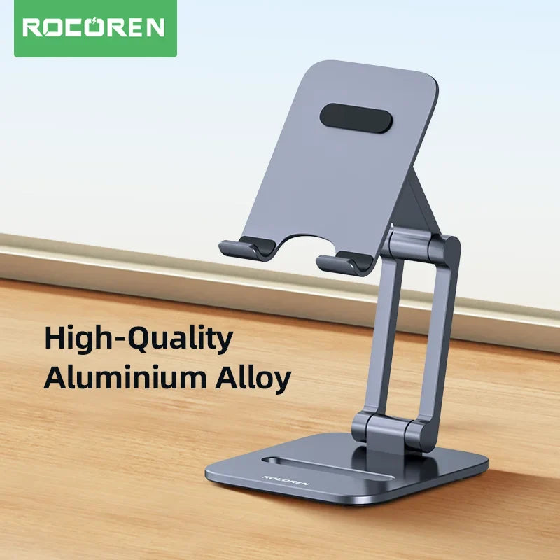 Rocoren Foldable Metal Phone & Tablet Desk Stand – Universal