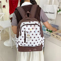 Cartoon Kitten Backpack – Korean Polka-Dot Lightweight Canvas