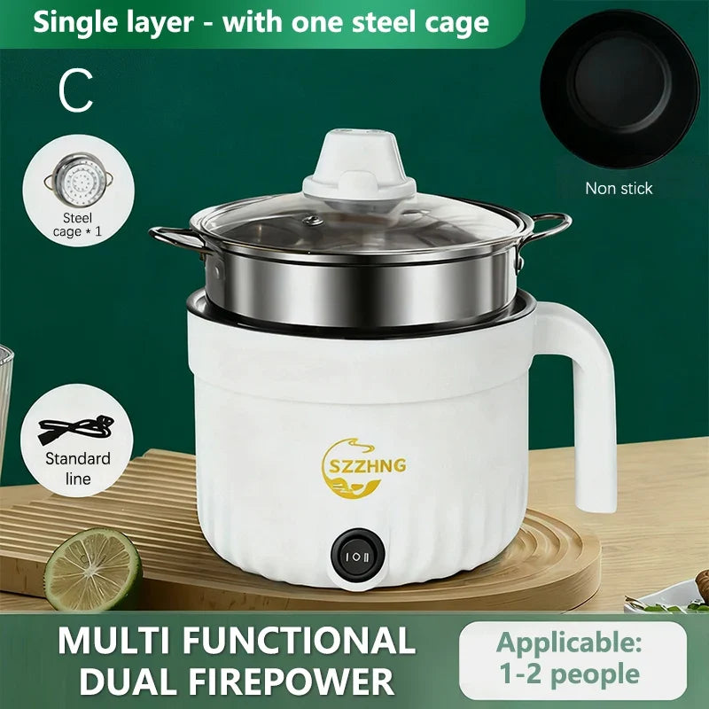 Mini Rice Cooker with Steamer 1.8L Non-Stick Electric Hot Pot