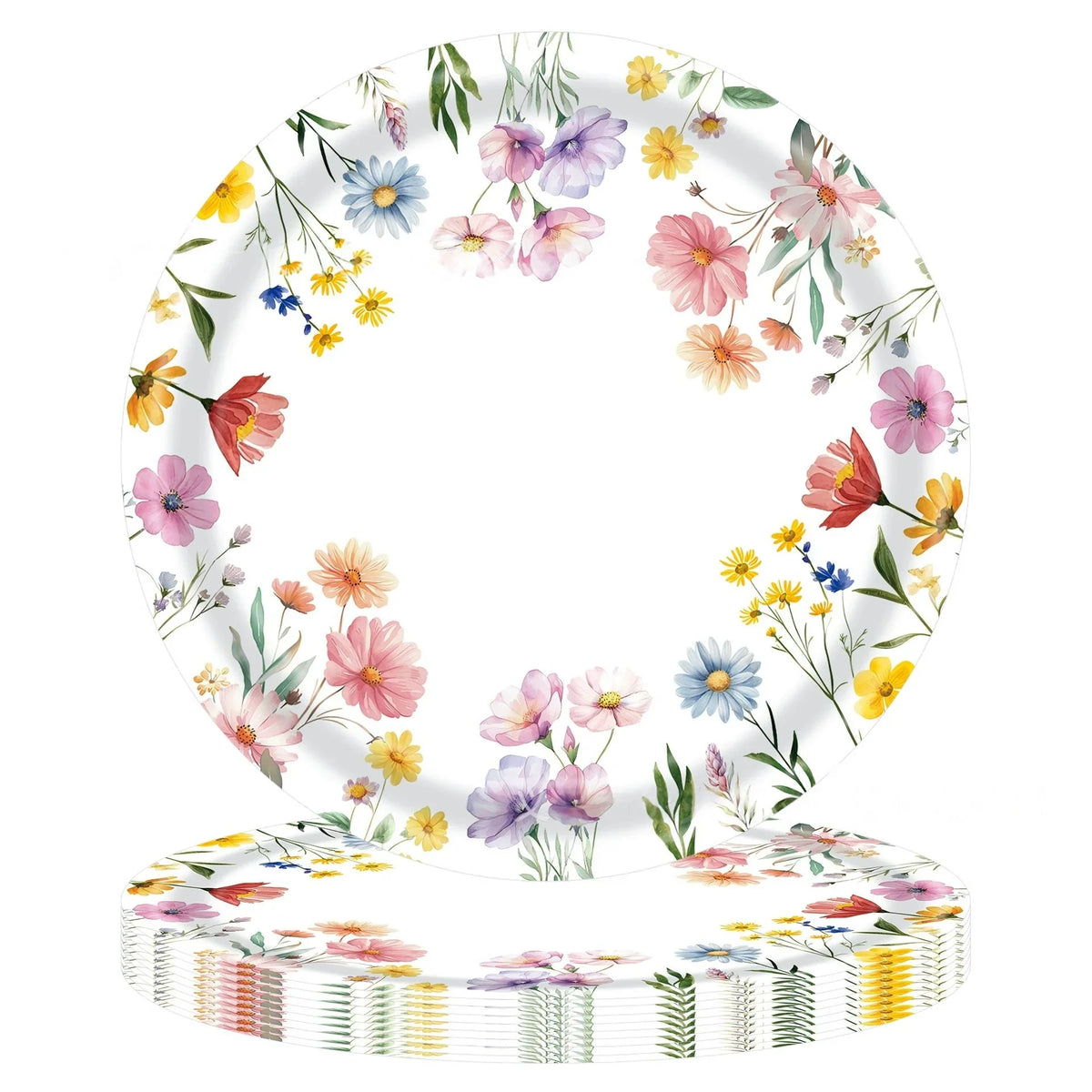 Wildflower Disposable Party Tableware – Plates, Cups & Napkins Set