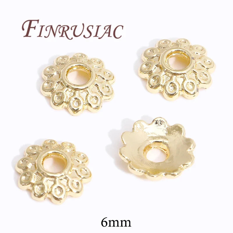 18K/14K Gold Plated Flower Bead Caps – DIY Jewelry Spacers