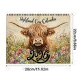 2026 Highland Cow Wall Calendar | Farmhouse Monthly Planner