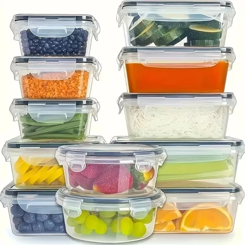 4-Piece Clear Food Storage Containers with Snap Lids